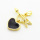 Brass Micro Pave Cubic Zirconia Pendants,with Enamel,Heart,Arrow,Plated Gold,Black,20x6mm 10x12mm,Hole:2mm,about 2g/pc,5 pcs/package,XFPC06313avja-L024