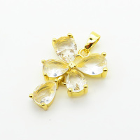Brass Cubic Zirconia Pendants,Butterfly,Plated Gold,15x17mm,Hole:2mm,about 2.3g/pc,5 pcs/package,XFPC06336baka-L024