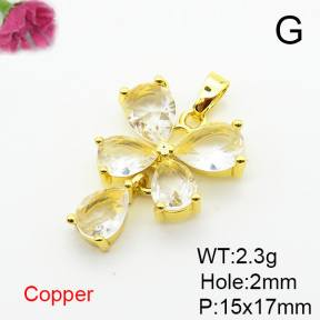 Brass Cubic Zirconia Pendants,Butterfly,Plated Gold,15x17mm,Hole:2mm,about 2.3g/pc,5 pcs/package,XFPC06336baka-L024