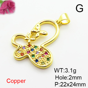 Brass Micro Pave Cubic Zirconia Pendants,Butterfly,Plated Gold,22x24mm,Hole:2mm,about 3.1g/pc,5 pcs/package,XFPC06354aajl-L024