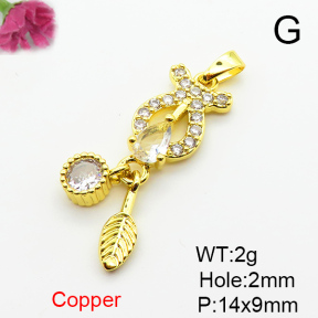 Brass Cubic Zirconia Pendants,Bear,Plated Gold,14x9mm,Hole:2mm,about 2g/pc,5 pcs/package,XFPC06381aajl-L024