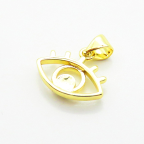 Brass Enamel Pendants,Devil's Eye,Plated Gold,10x15mm,Hole:2mm,about 1g/pc,5 pcs/package,XFPC06789vaia-L002