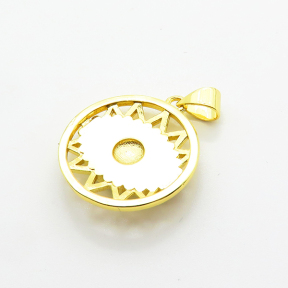 Brass Enamel Pendants,Round,Devil's Eye,Plated Gold,19mm,Hole:2mm,about 2.8g/pc,5 pcs/package,XFPC06795avja-L002