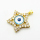 Brass Micro Pave Cubic Zirconia Pendants,with Resin,Star,Devil's Eye,Plated Gold,White,28mm,Hole:2mm,about 7.8g/pc,5 pcs/package,XFPC06821baka-L002