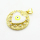 Brass Micro Pave Cubic Zirconia Pendants,with Enamel,Round,Heart,Devil's Eye,Plated Gold,Yellow,22mm,Hole:2mm,about 4.2g/pc,5 pcs/package,XFPC06837aajl-L002