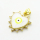 Brass Micro Pave Cubic Zirconia Pendants,with Enamel,Heart,Devil's Eye,Plated Gold,Yellow,18mm,Hole:2mm,about 2.2g/pc,5 pcs/package,XFPC06853avja-L002