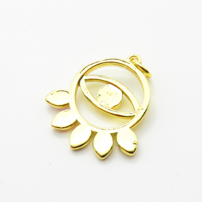 Brass Enamel Pendants,Round,Devil's Eye,Plated Gold,20mm,Hole:2mm,about 1.9g/pc,5 pcs/package,XFPC06924vaia-L002