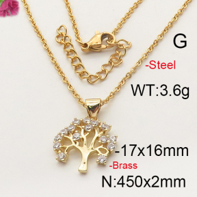 Fashion Brass Necklace  F6N402265bbml-J35