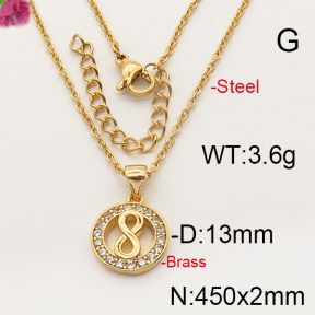 Fashion Brass Necklace  F6N402275bbml-J35