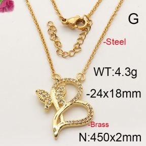 Fashion Brass Necklace  F6N402277vbnb-J35