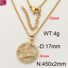 Fashion Brass Necklace  F6N402279vbnb-J35
