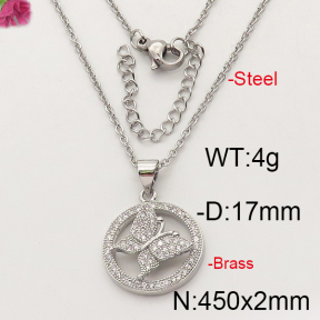 Fashion Brass Necklace  F6N402280bbml-J35