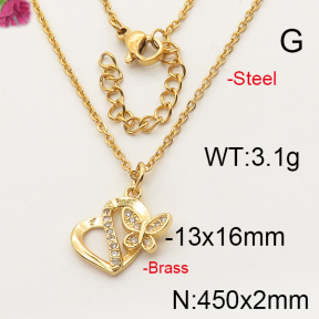 Fashion Brass Necklace  F6N402281bbml-J35