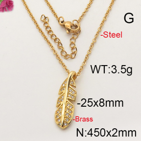 Fashion Brass Necklace  F6N402283vbnl-J35
