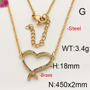 Fashion Brass Necklace  F6N402285vbnl-J35