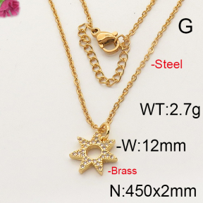 Fashion Brass Necklace  F6N402287bbml-J35