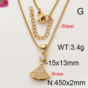 Fashion Brass Necklace  F6N402289bbov-J35