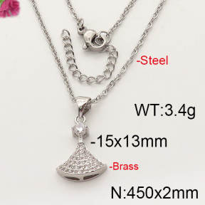 Fashion Brass Necklace  F6N402290vbnl-J35