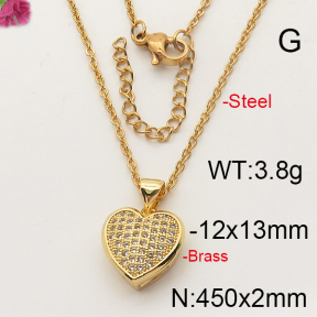 Fashion Brass Necklace  F6N402291bbov-J35
