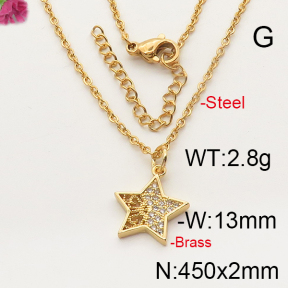 Fashion Brass Necklace  F6N402296bbml-J35