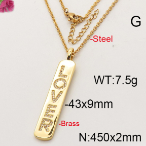 Fashion Brass Necklace  F6N402302bhva-J35