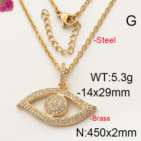Fashion Brass Necklace  F6N402304bhia-J35