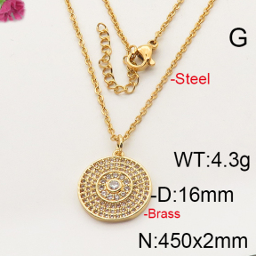 Fashion Brass Necklace  F6N402307vhha-J35