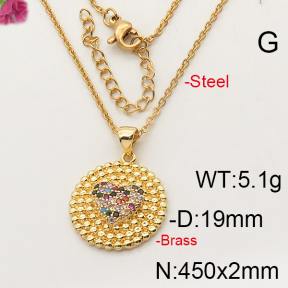 Fashion Brass Necklace  F6N402308bvpl-J35