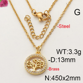 Fashion Brass Necklace  F6N402309bhva-J35