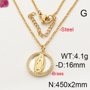 Fashion Brass Necklace  F6N402312bhbl-J35