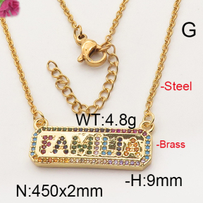 Fashion Brass Necklace  F6N402314vhha-J35