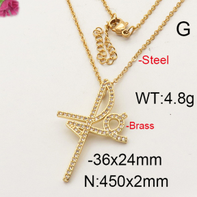 Fashion Brass Necklace  F6N402315bvpl-J35