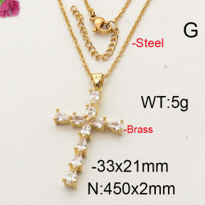 Fashion Brass Necklace  F6N402316bvpl-J35