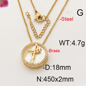 Fashion Brass Necklace  F6N402317ahjb-J35