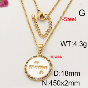 Fashion Brass Necklace  F6N402318ahjb-J35