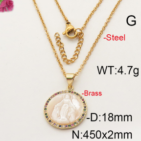 Fashion Brass Necklace  F6N402319ahjb-J35