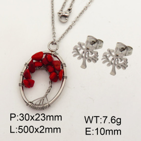 Natural  Red Coral  SS Sets  3S0008807aajo-Y008
