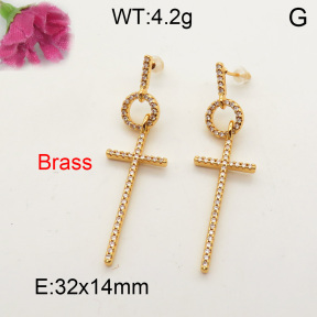 Fashion Brass Earrings  F3E401589bhva-L017