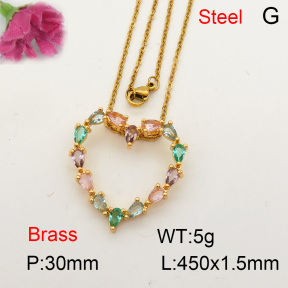Fashion Brass Necklace  F3N402045bbov-L017