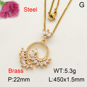 Fashion Brass Necklace  F3N402047vbmb-L017