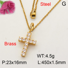 Fashion Brass Necklace  F3N402052baka-L017