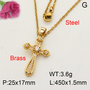 Fashion Brass Necklace  F3N402057baka-L017