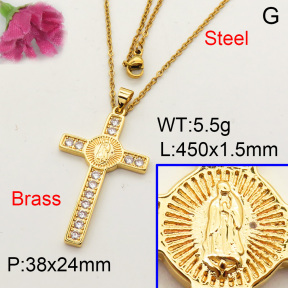 Fashion Brass Necklace  F3N402058baka-L017