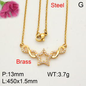 Fashion Brass Necklace  F3N402059aajl-L017