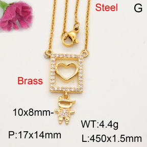 Fashion Brass Necklace  F3N402061baka-L017
