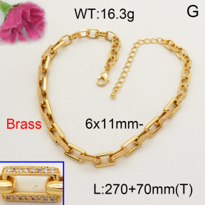 Fashion Brass Necklace  F3N402065vila-L017