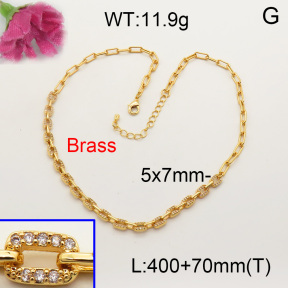 Fashion Brass Necklace  F3N402066ahpv-L017
