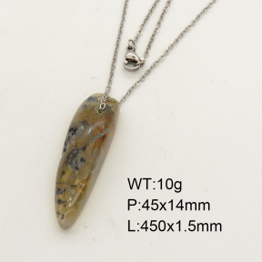 Natural Agate SS Necklace  FN0000675baka-900