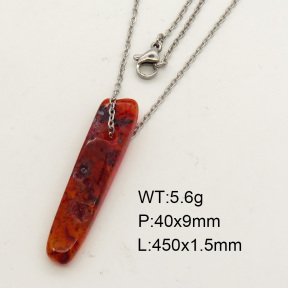 Natural Agate SS Necklace  FN0000676baka-900