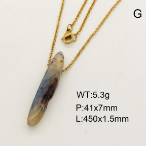 Natural Agate SS Necklace  FN0000679aakl-900